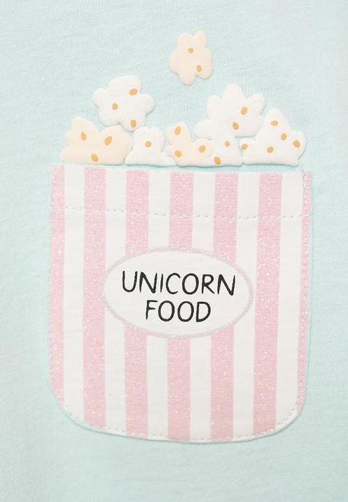 MANGO - T-shirt popcorn - light pastel blue