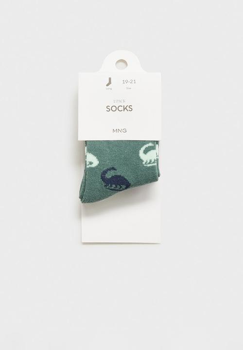 MANGO - Socks dinos - medium green