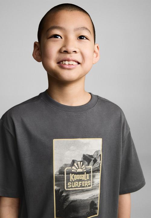 MANGO - T-shirt koggala - charcoal