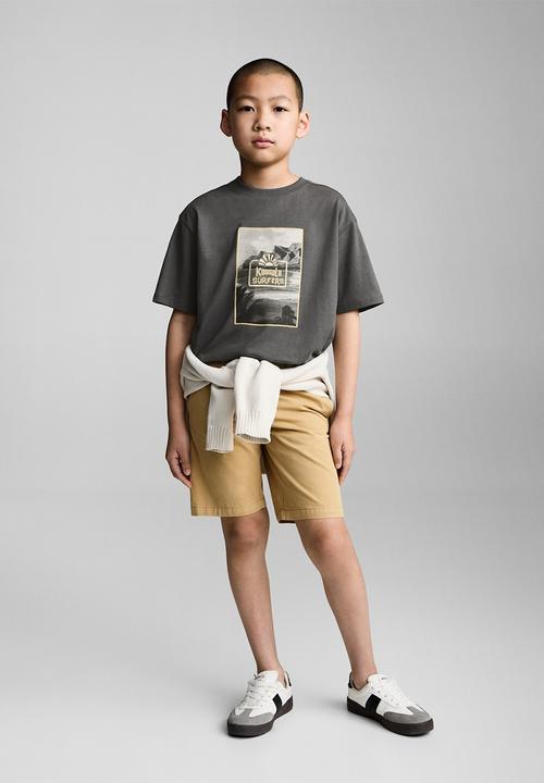 MANGO - T-shirt koggala - charcoal