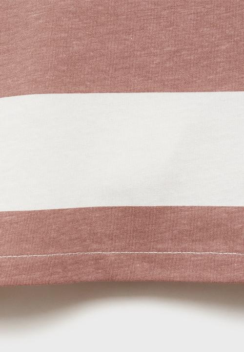 MANGO - T-shirt soder - light pastel pink