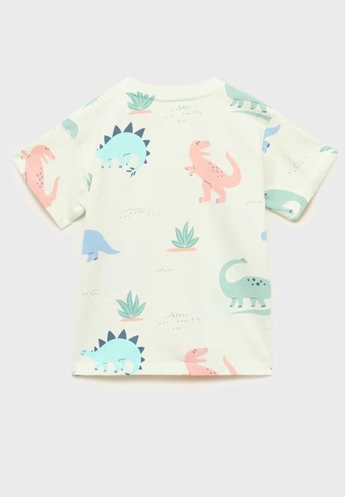 MANGO - T-shirt dinosaop - light pastel green