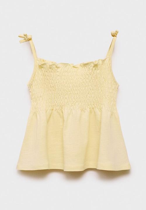 MANGO - T-shirt playa - light pastel yellow