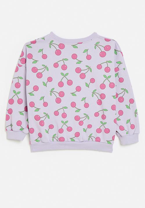 Pop Candy - Cherry print sweat top-lilac