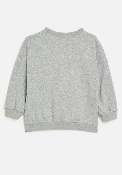 Pop Candy - Butterfly applique sweat top-grey