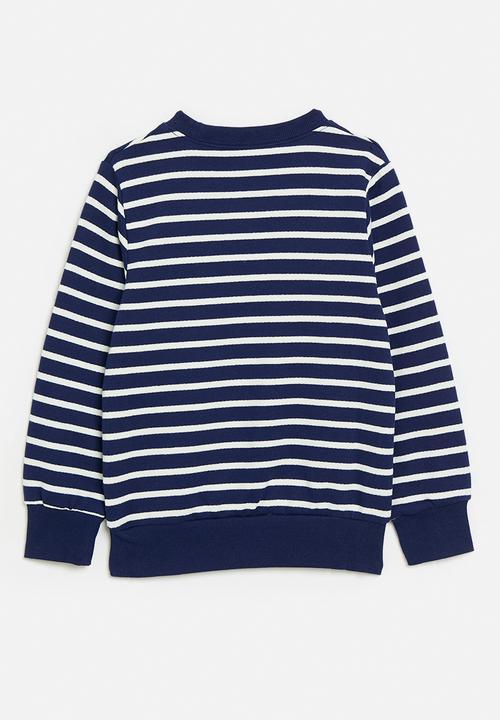 Pop Candy - Striped sweat top - blue & white