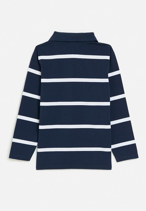 Pop Candy - Striped golfer - blue & white