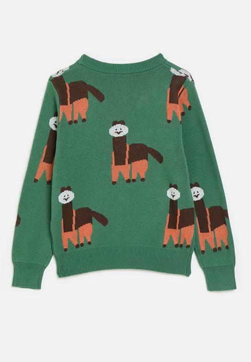 Pop Candy - Printed button down cardigan - green