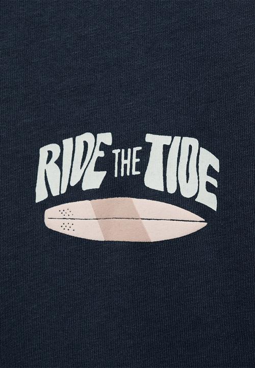 MANGO - T-shirt ridetide - navy