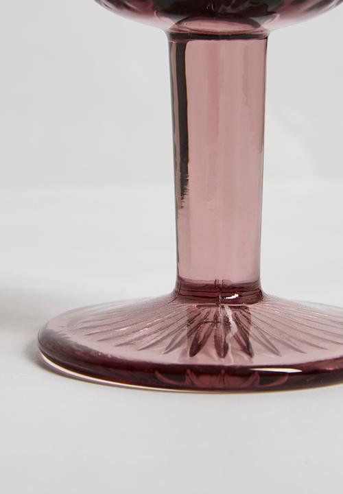 Excellent Houseware - Embossed wine glass set of 4 - blush