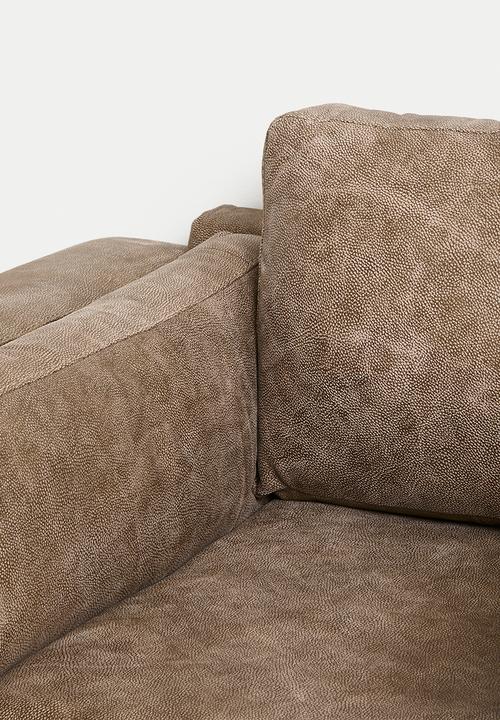 Sixth Floor - Pablo 3 seater genuine leather sofa - Stone
