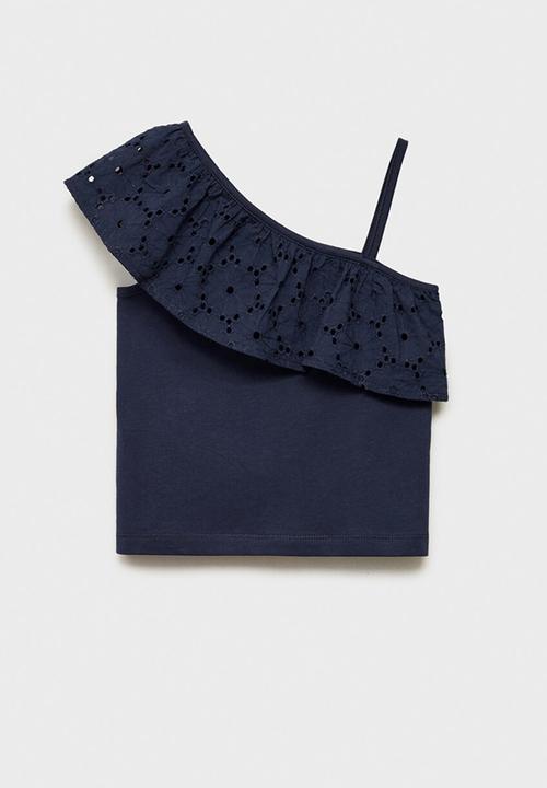 MANGO - T-shirt volanti - navy