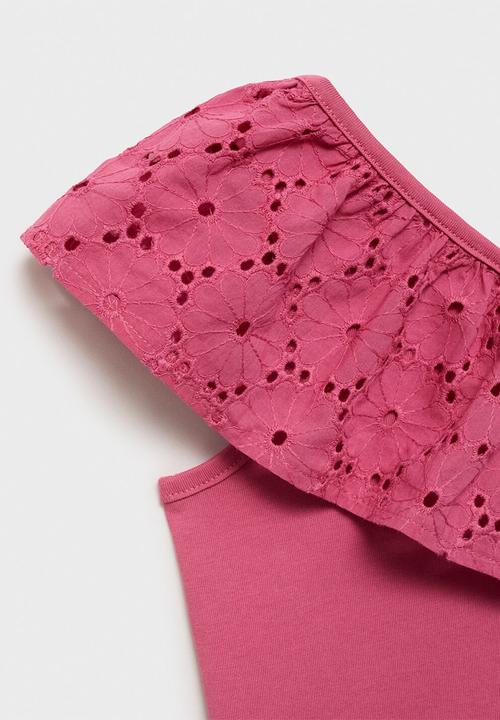 MANGO - T-shirt volanti - strawberry