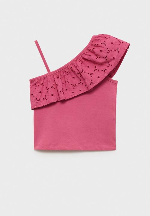 MANGO - T-shirt volanti - strawberry