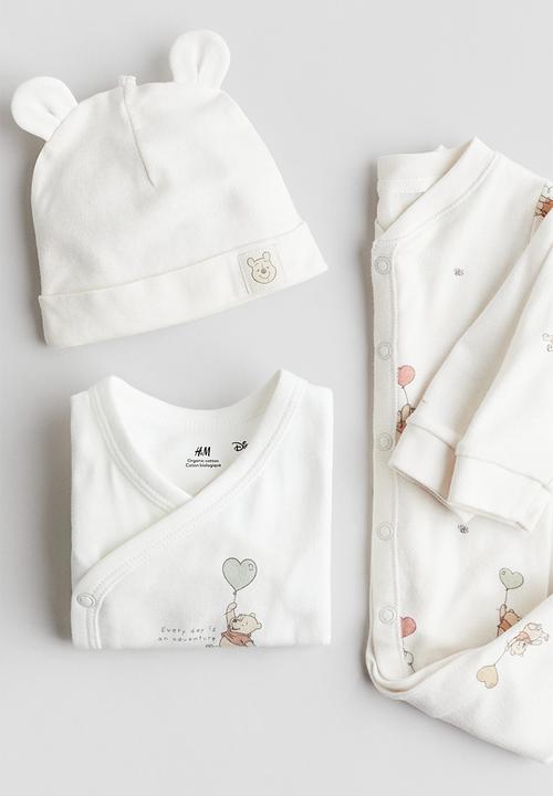 H&M - 3-piece cotton set -  white/winnie the pooh