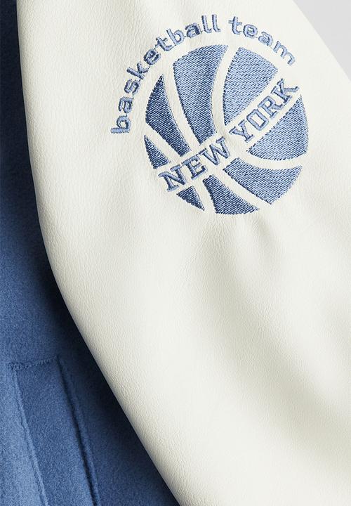 H&M - Padded baseball jacket - blue/n.y.c. club