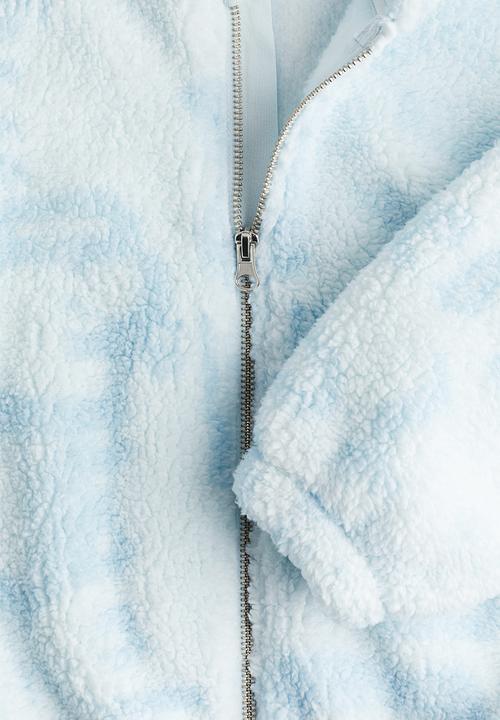 H&M - Teddy zip-through hoodie - light blue