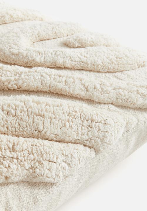 H&M - Patterned cotton cushion cover - cream 