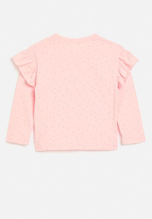 Pop Candy - Printed frilled tee - pink