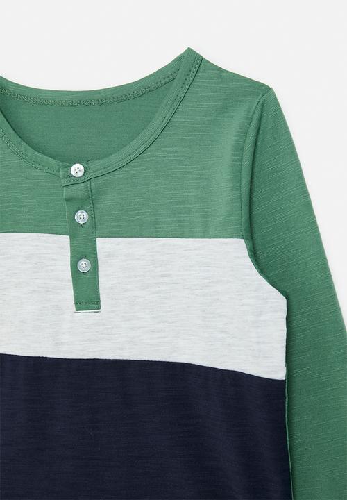 Pop Candy - Half button crew neck tee - multi