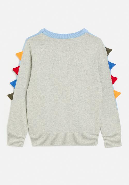 Pop Candy - Crew neck jersey-light blue & grey