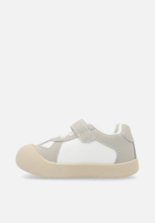 Pop Candy - Lace & adjustable fastener sneakers - grey & white