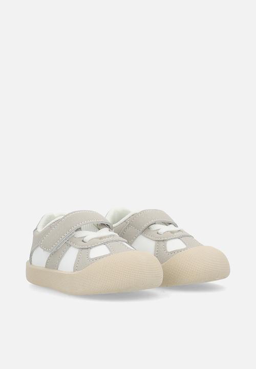 Pop Candy - Lace & adjustable fastener sneakers - grey & white