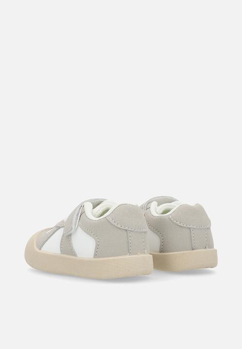 Pop Candy - Lace & adjustable fastener sneakers - grey & white