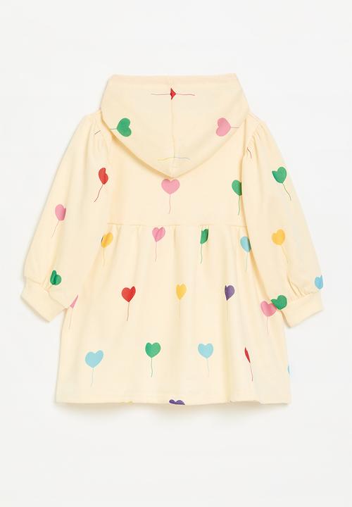 Pop Candy - Heart print hooded dress-multi