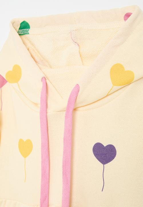Pop Candy - Heart print hooded dress-multi