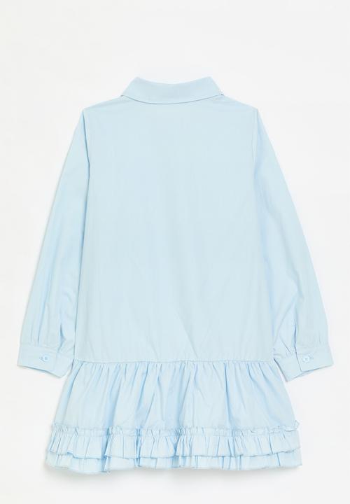 Pop Candy - Tiered shirt dress - blue
