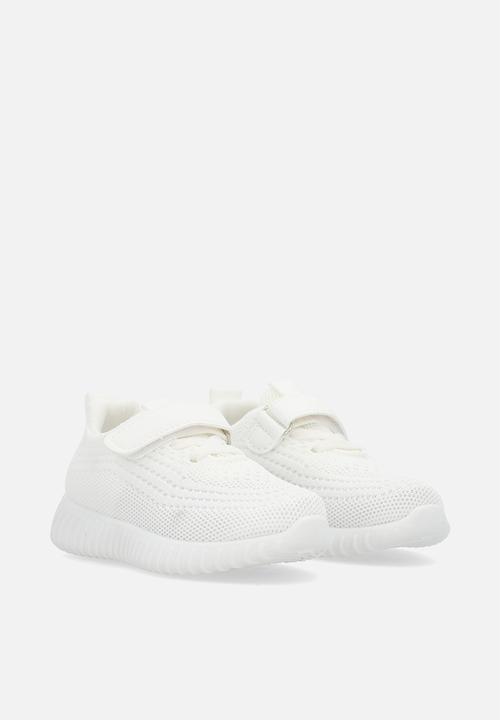 Pop Candy - Lace & adjustable fastener strap sneaker - white