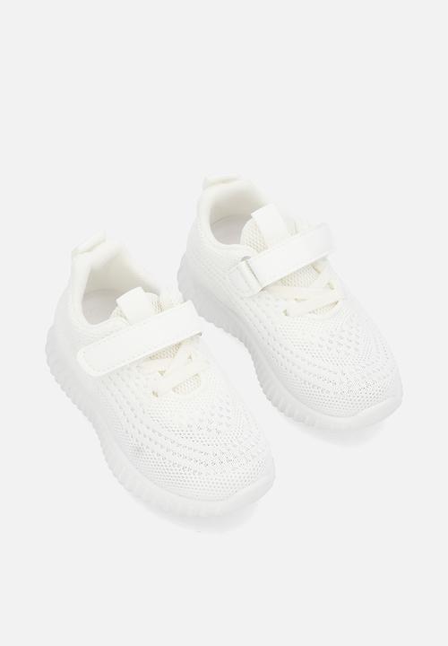 Pop Candy - Lace & adjustable fastener strap sneaker - white