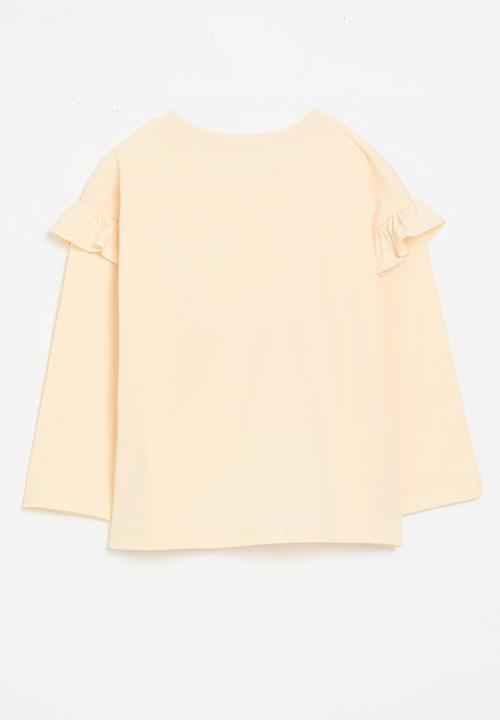 Pop Candy - Frilled tee -ecru