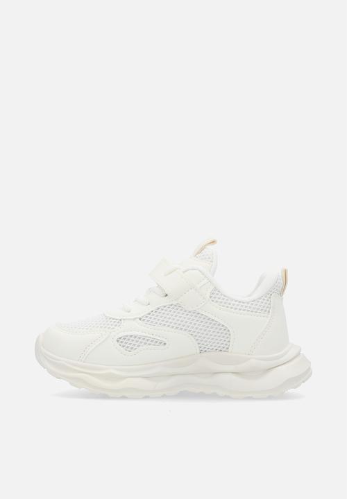 Pop Candy - Lace & adjustable strap fastener sneakers-white