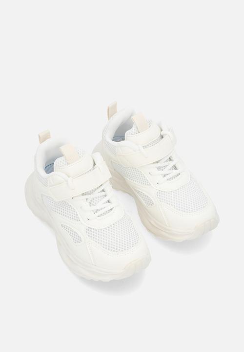 Pop Candy - Lace & adjustable strap fastener sneakers-white