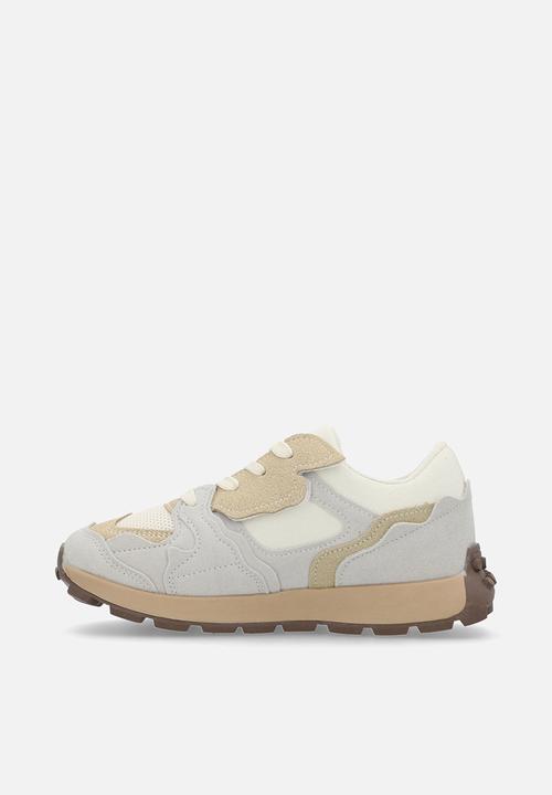 Pop Candy - Lace up sneakers - beige & grey