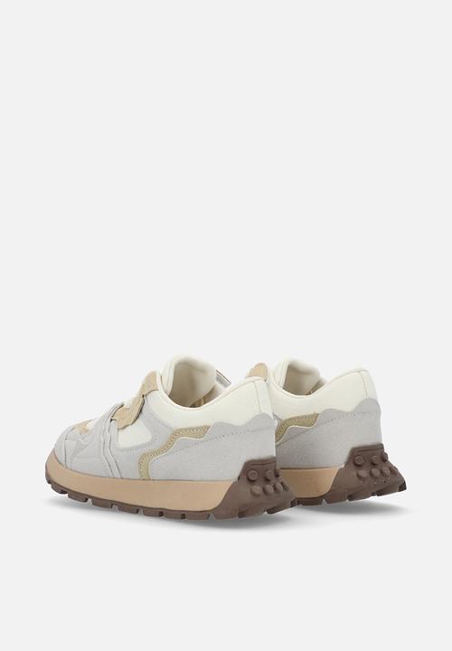 Pop Candy - Lace up sneakers - beige & grey