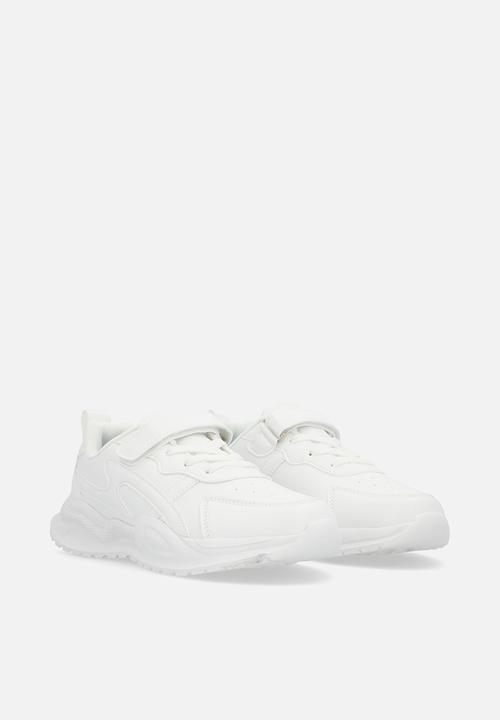 Pop Candy - Lace & adjustable strap fastener sneakers-white