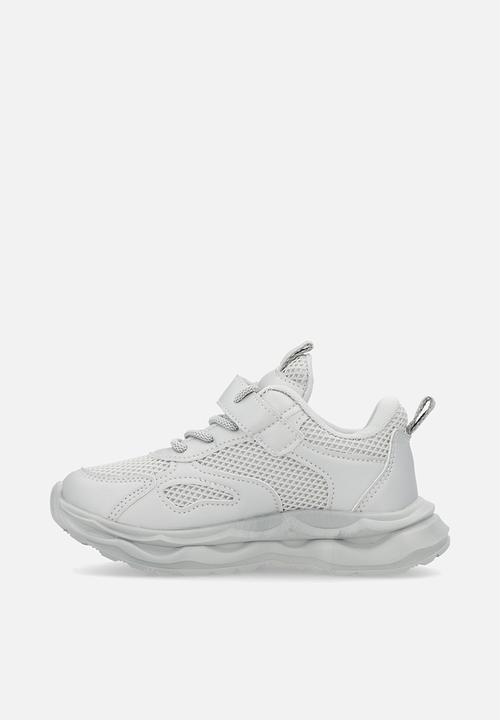 Pop Candy - Lace & adjustable fastener strap sneakers-grey