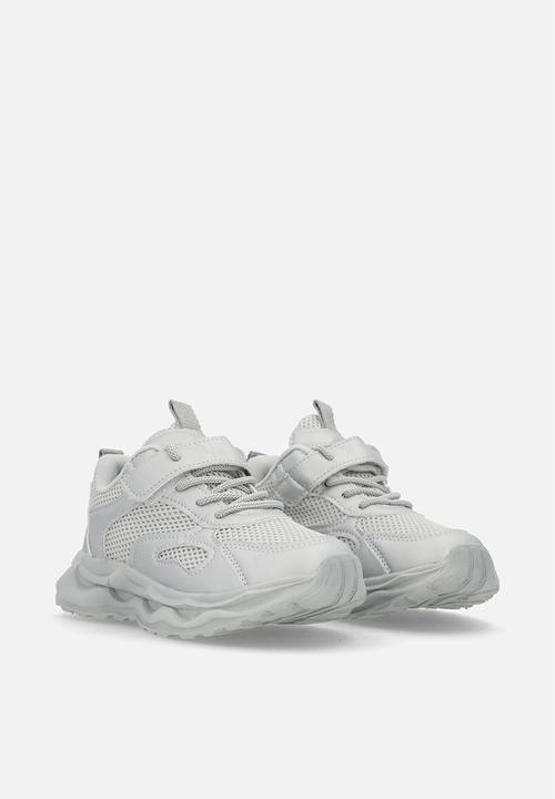 Pop Candy - Lace & adjustable fastener strap sneakers-grey