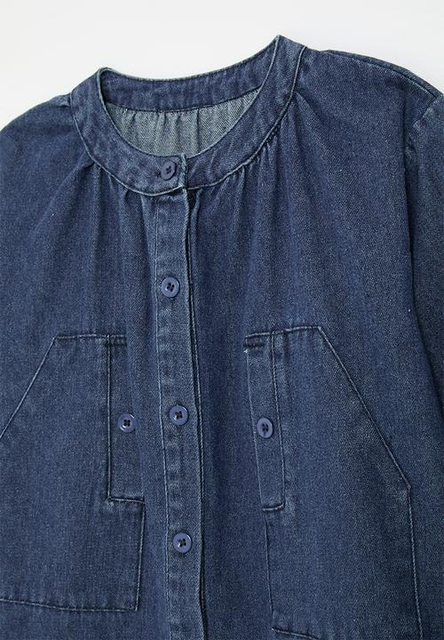 Pop Candy - Button down denim dress - blue