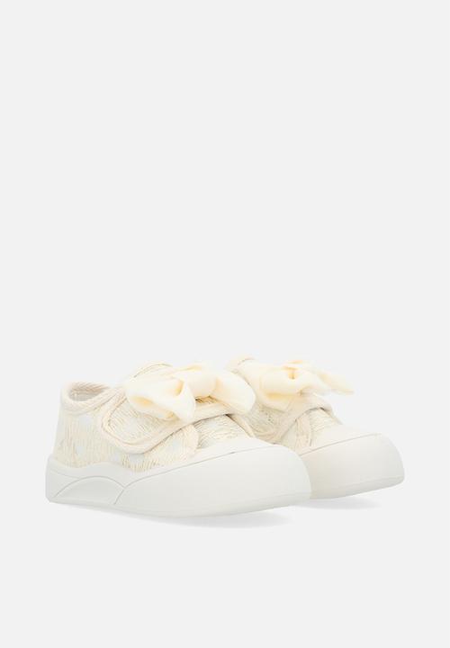 Pop Candy - Textured sneakers with bow feature - cream