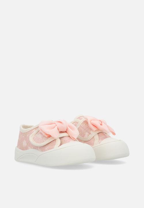 Pop Candy - Textured sneakers with bow feature - pink