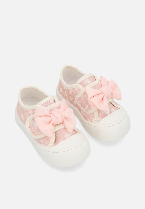 Pop Candy - Textured sneakers with bow feature - pink