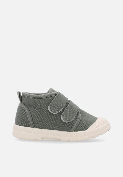 Pop Candy - Shearling lined twin strap sneakers - grey-green