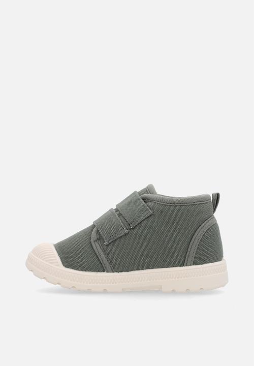 Pop Candy - Shearling lined twin strap sneakers - grey-green