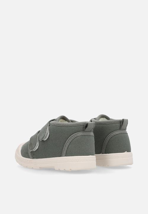 Pop Candy - Shearling lined twin strap sneakers - grey-green