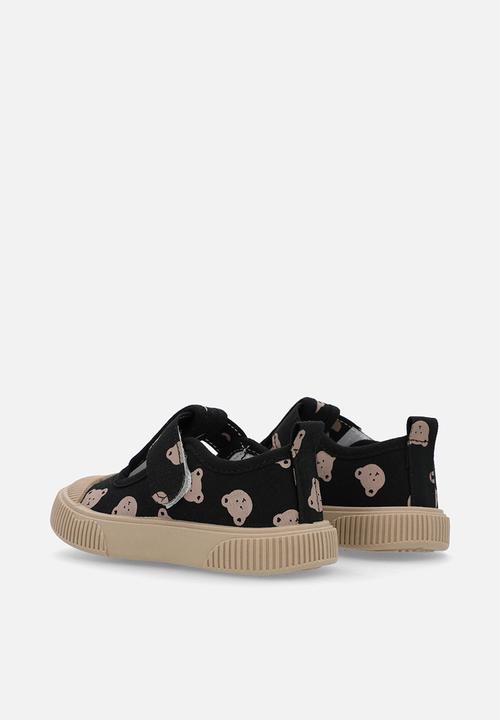Pop Candy - Printed t-bar sneakers-black  & ecru