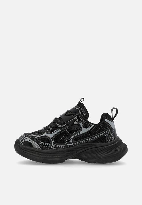 Pop Candy - Lace & adjustable fastener sneakers - black